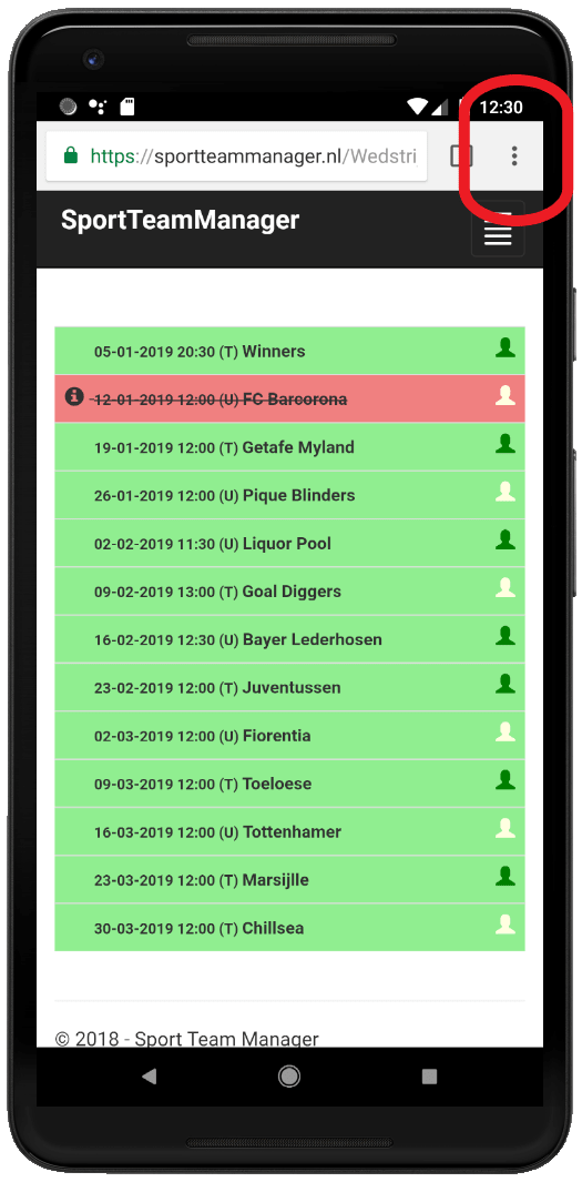 Google chrome - menu